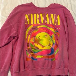Urban Outfitters Nirvana Pink Graphic Sweatshirt